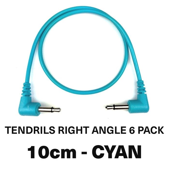 Cyan (10 cm) - Right-Angle Tendrils Cables (6 pack)